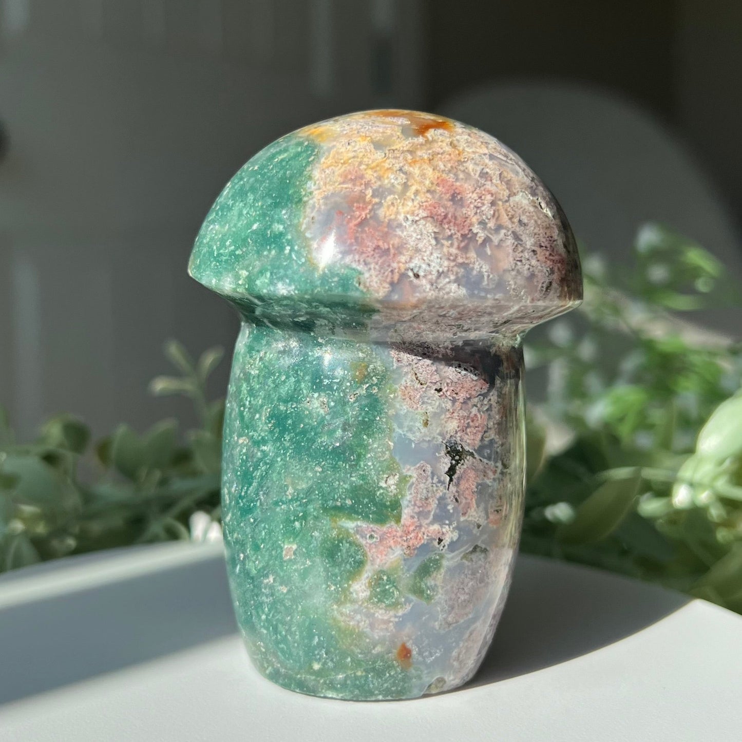 Ocean Jasper Mushroom Carving from Madagascar