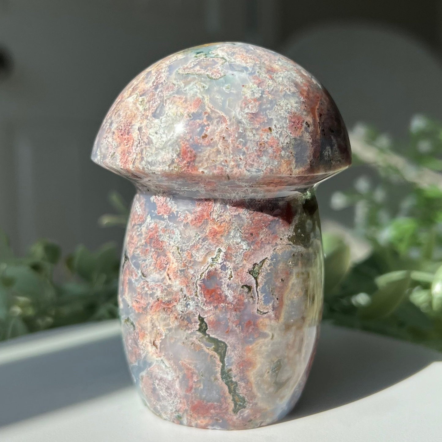 Ocean Jasper Mushroom Carving from Madagascar