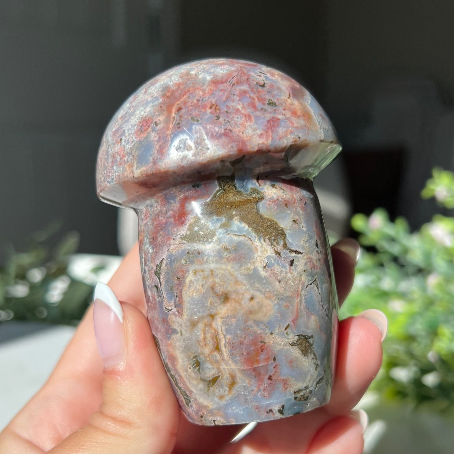 Ocean Jasper Mushroom Carving from Madagascar