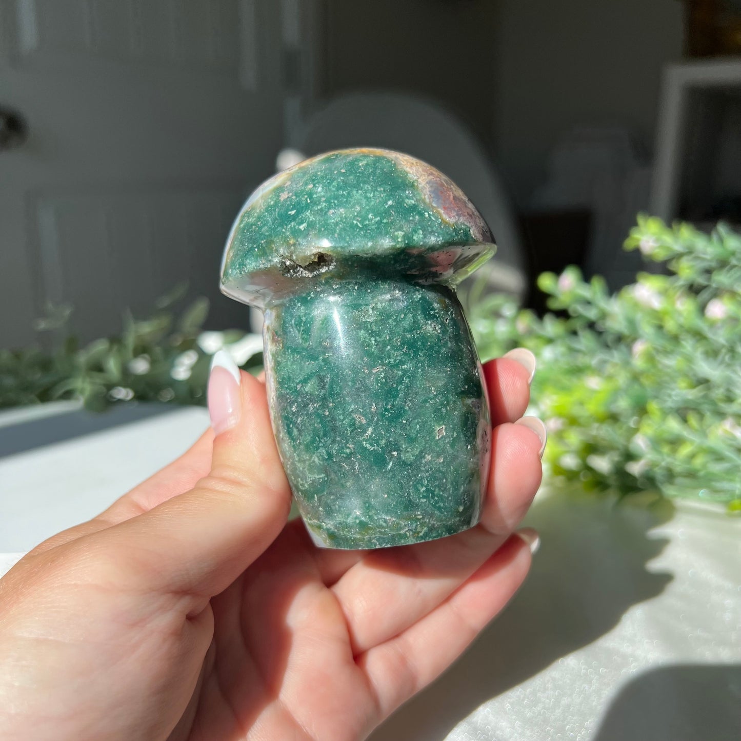 Ocean Jasper Mushroom Carving from Madagascar