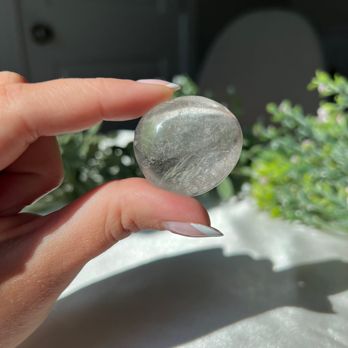 Clear Quartz Tumble with Rainbow from Madagascar