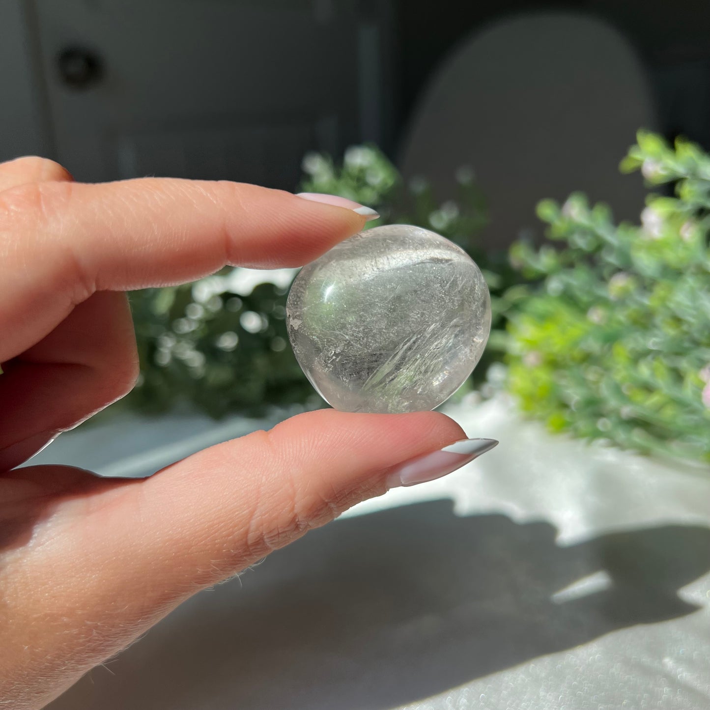 Clear Quartz Tumble with Rainbow from Madagascar