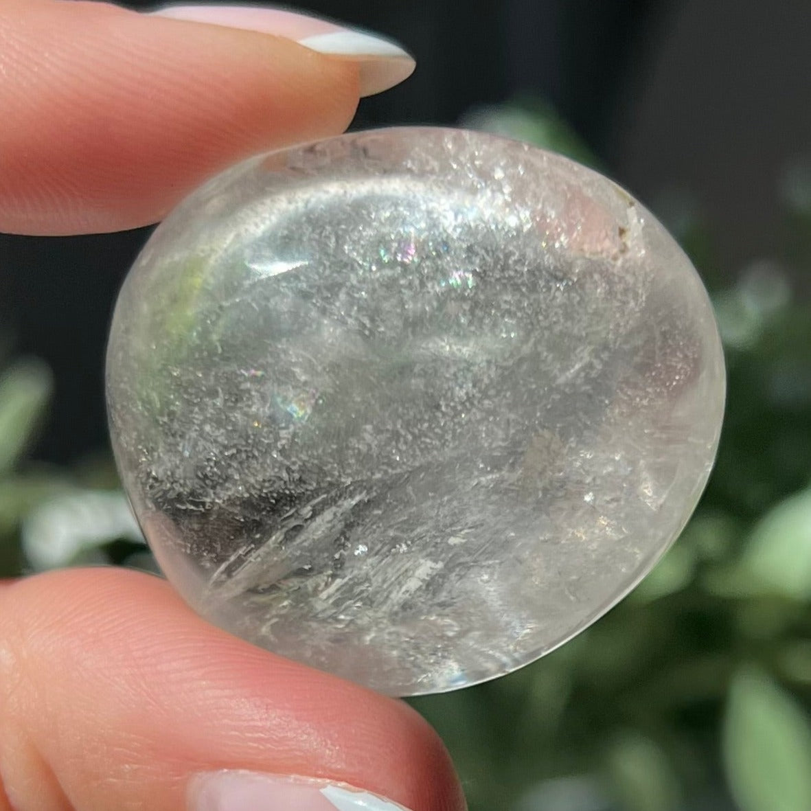 Clear Quartz Tumble with Rainbow from Madagascar