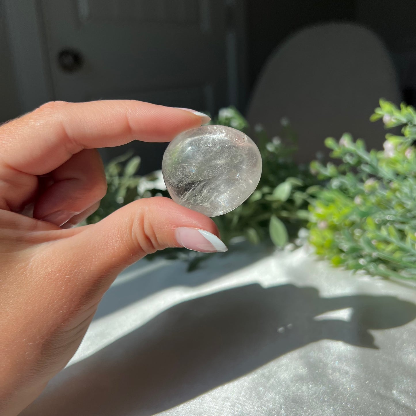 Clear Quartz Tumble with Rainbow from Madagascar