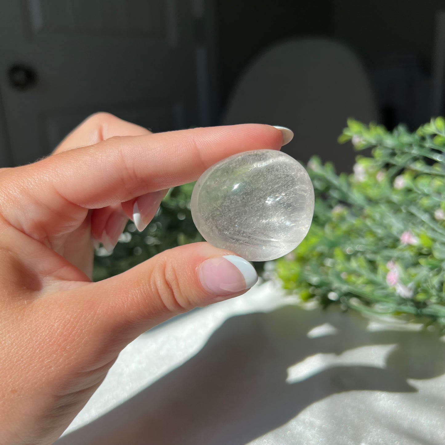 Clear Quartz Tumble with Rainbow from Madagascar