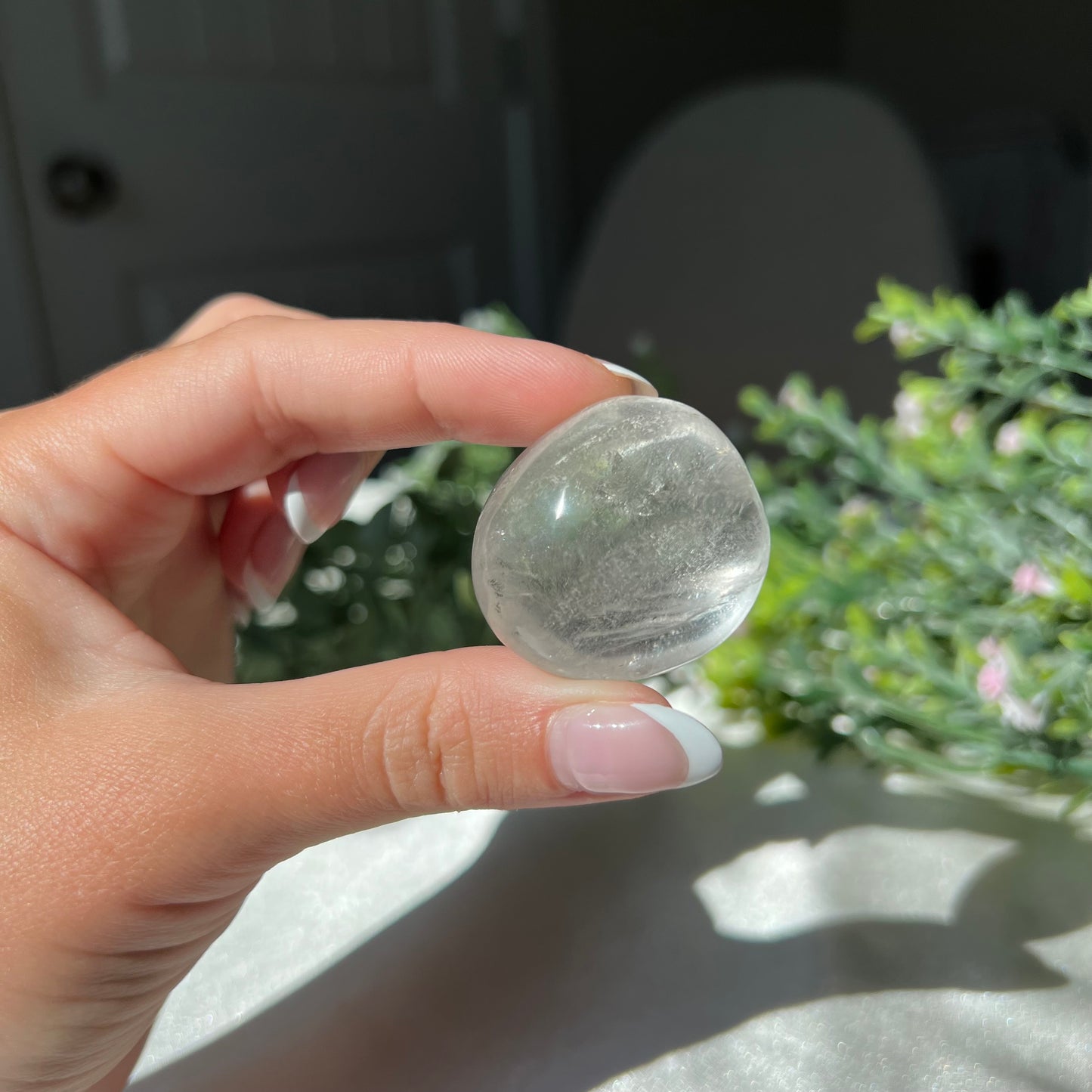 Clear Quartz Tumble with Rainbow from Madagascar