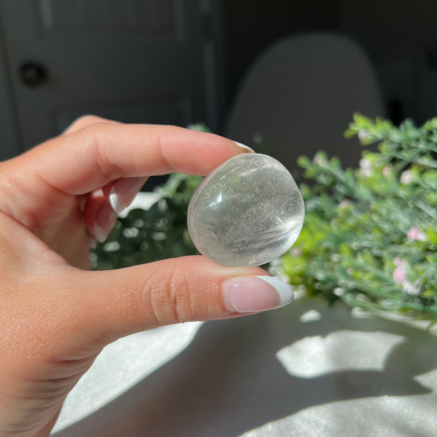 Clear Quartz Tumble with Rainbow from Madagascar