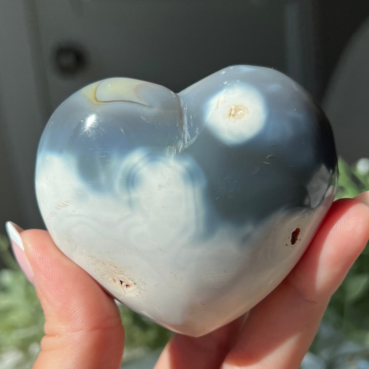 Orca Agate Heart Carving from Madagascar