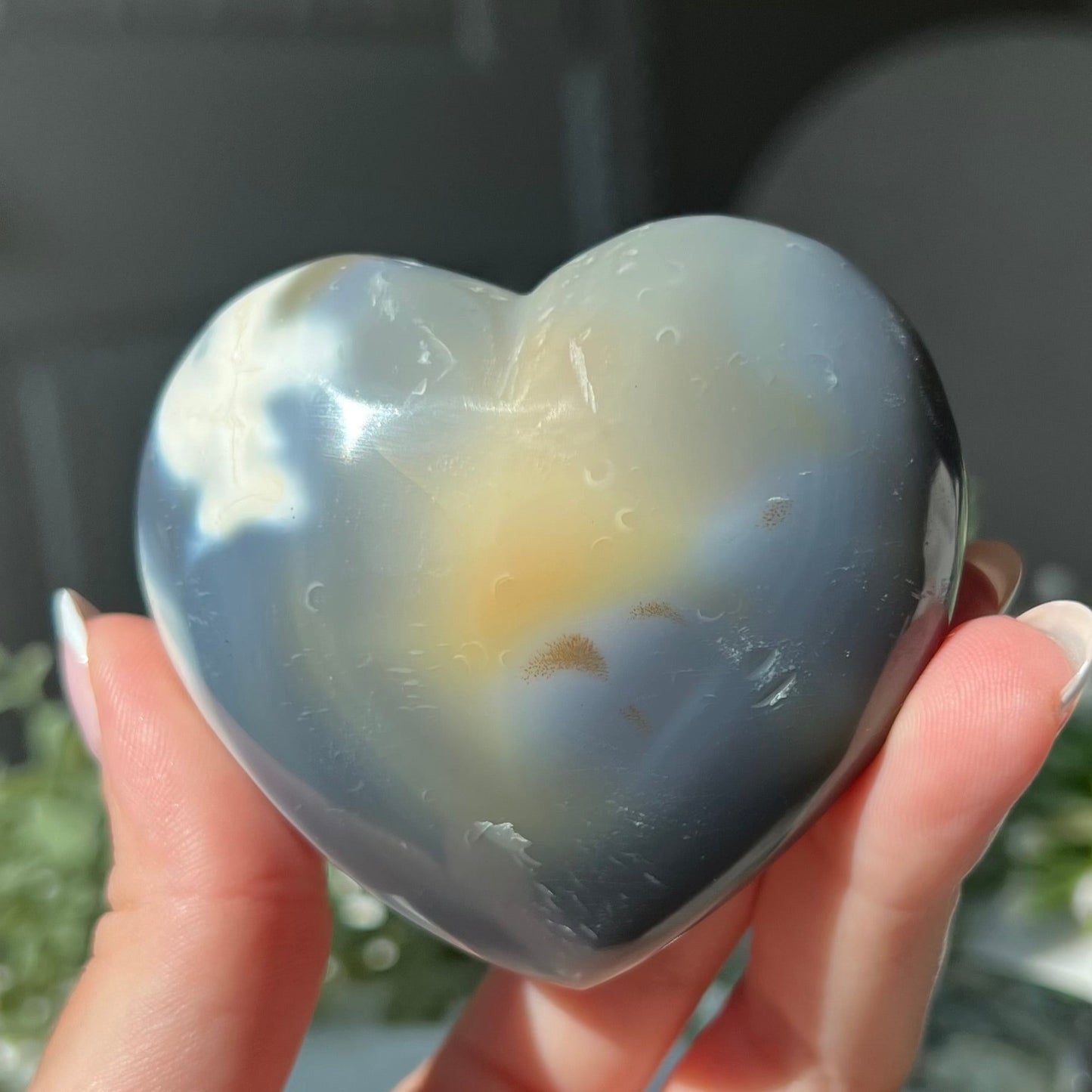 Orca Agate Heart Carving from Madagascar