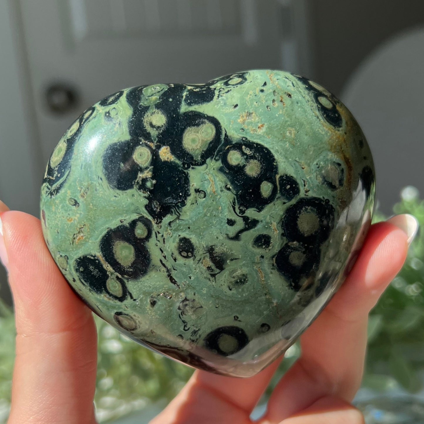 Kambaba Jasper Heart Carving from Madagascar