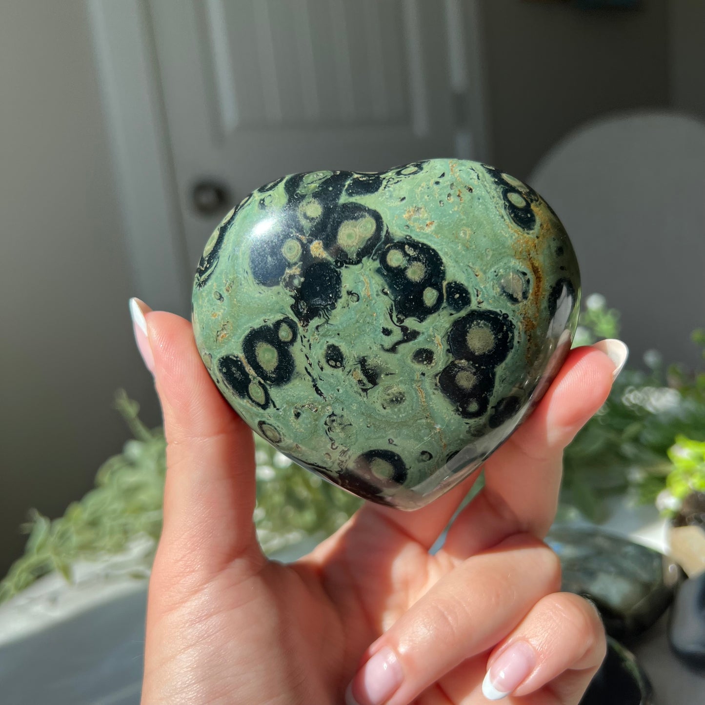 Kambaba Jasper Heart Carving from Madagascar