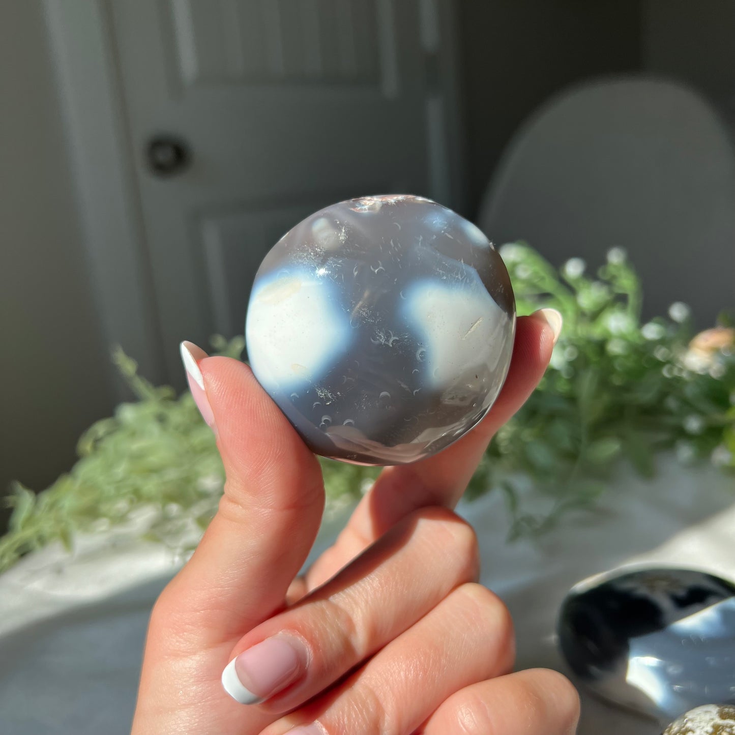 Orca Agate Palm Stone from Madagascar