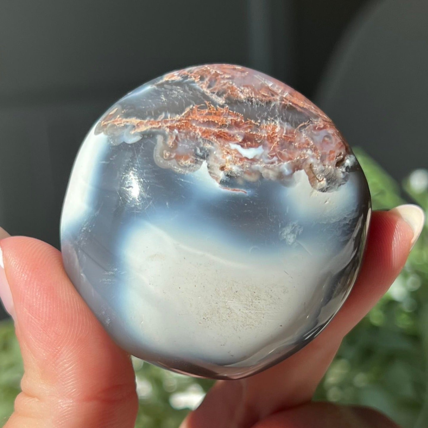 Orca Agate Palm Stone from Madagascar