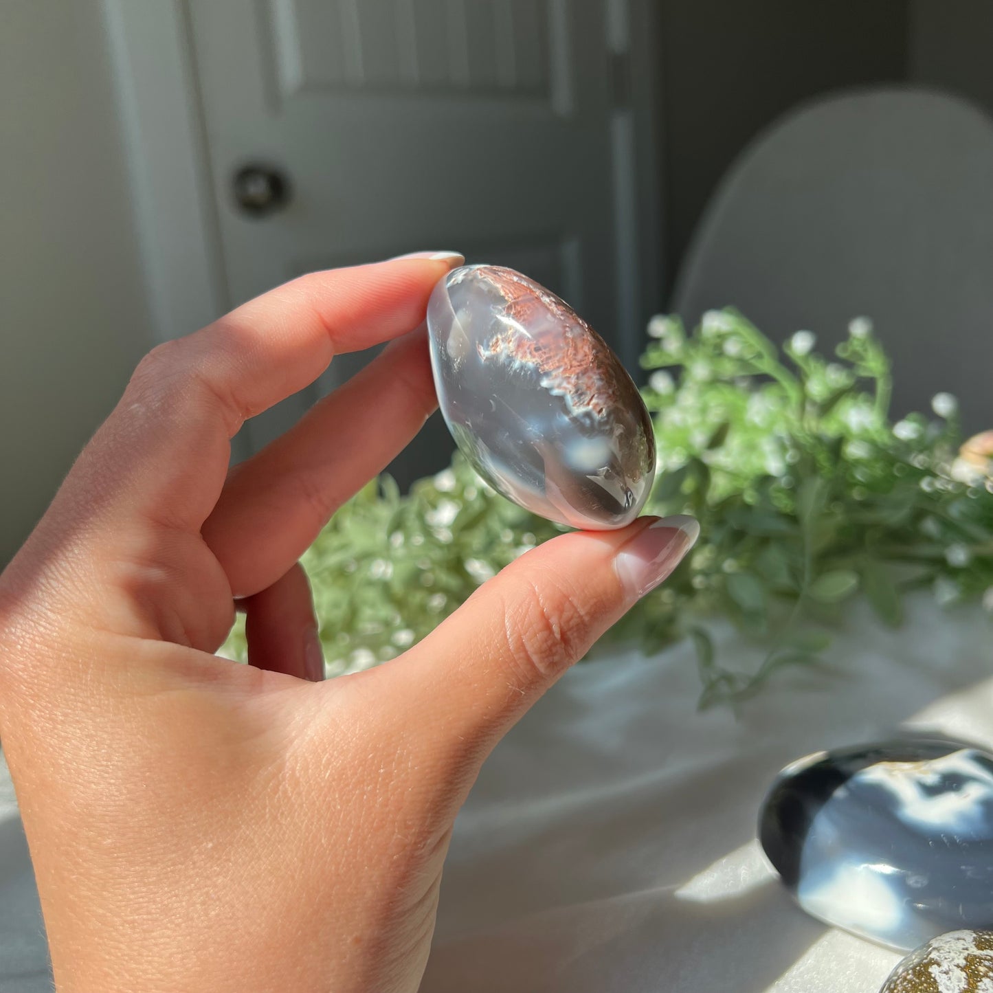 Orca Agate Palm Stone from Madagascar