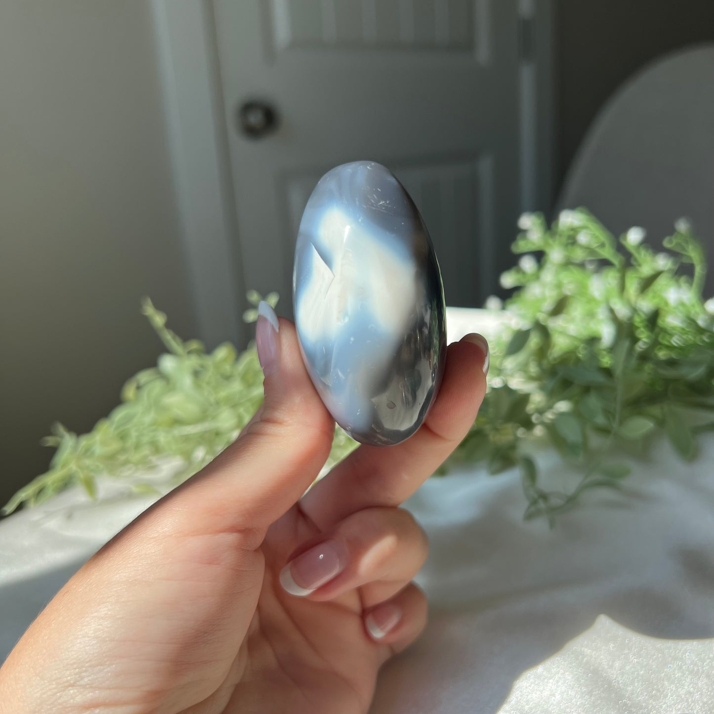 Orca Agate Palm Stone from Madagascar