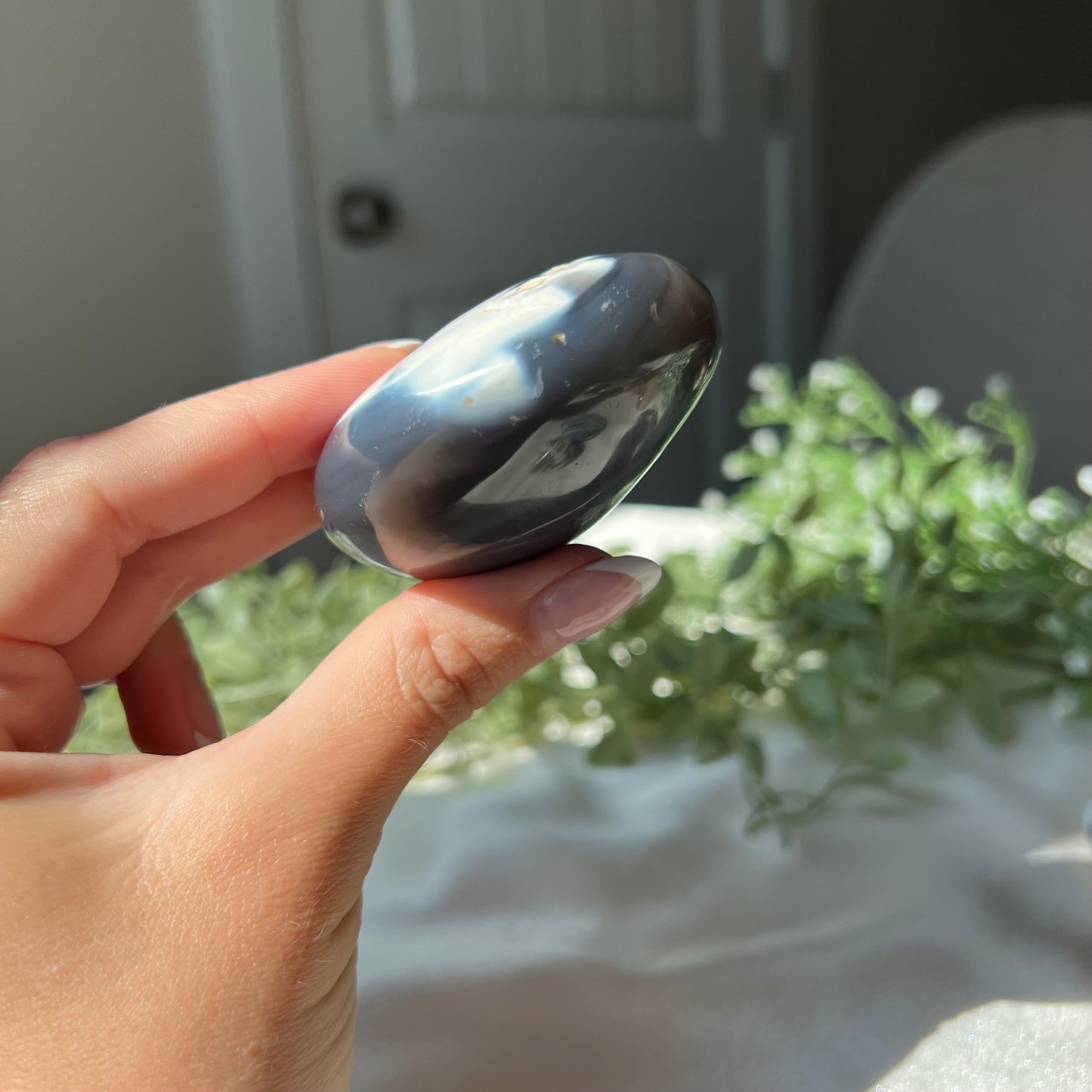 Orca Agate Palm Stone from Madagascar