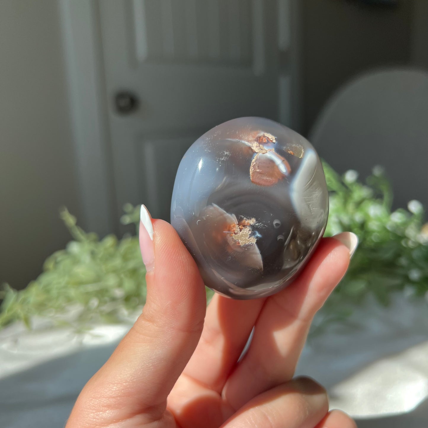 Orca Agate Palm Stone from Madagascar