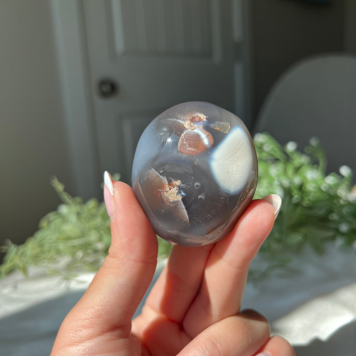 Orca Agate Palm Stone from Madagascar