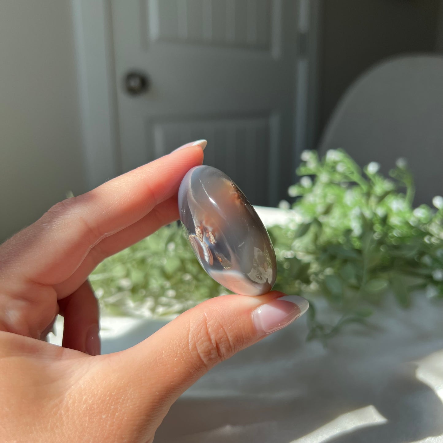 Orca Agate Palm Stone from Madagascar