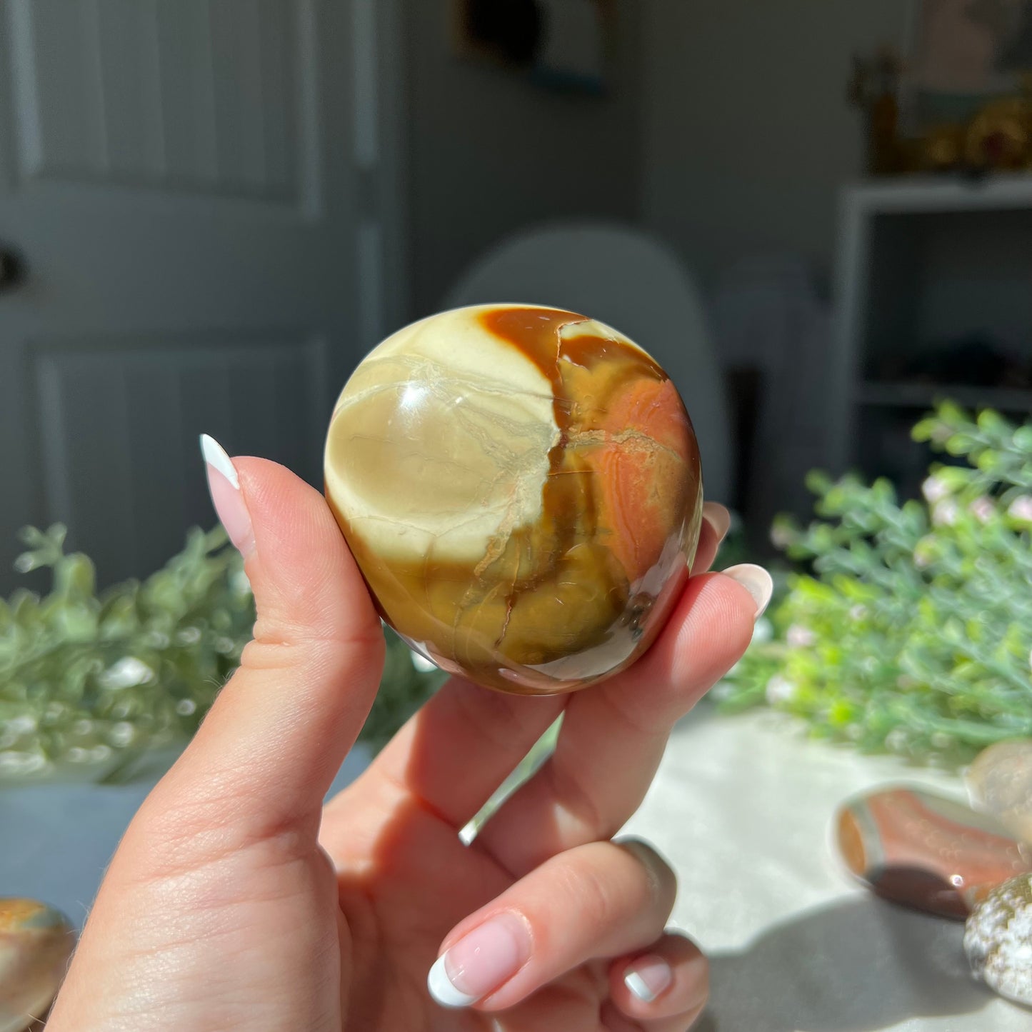 Polychrome Jasper Palm Stone from Madagascar