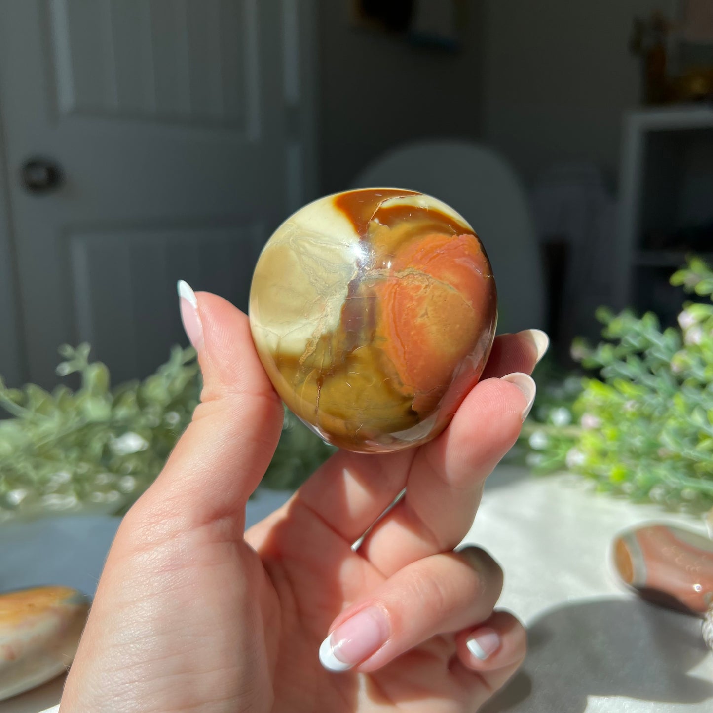 Polychrome Jasper Palm Stone from Madagascar