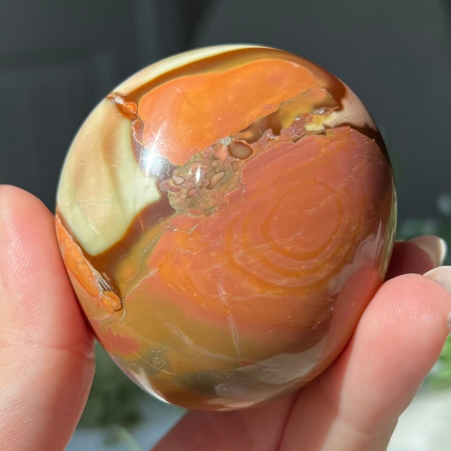 Polychrome Jasper Palm Stone from Madagascar