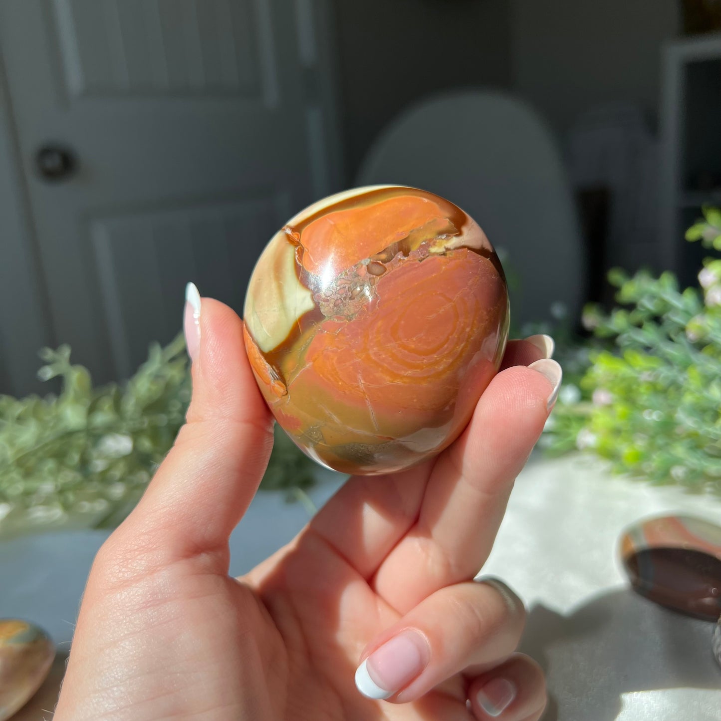 Polychrome Jasper Palm Stone from Madagascar