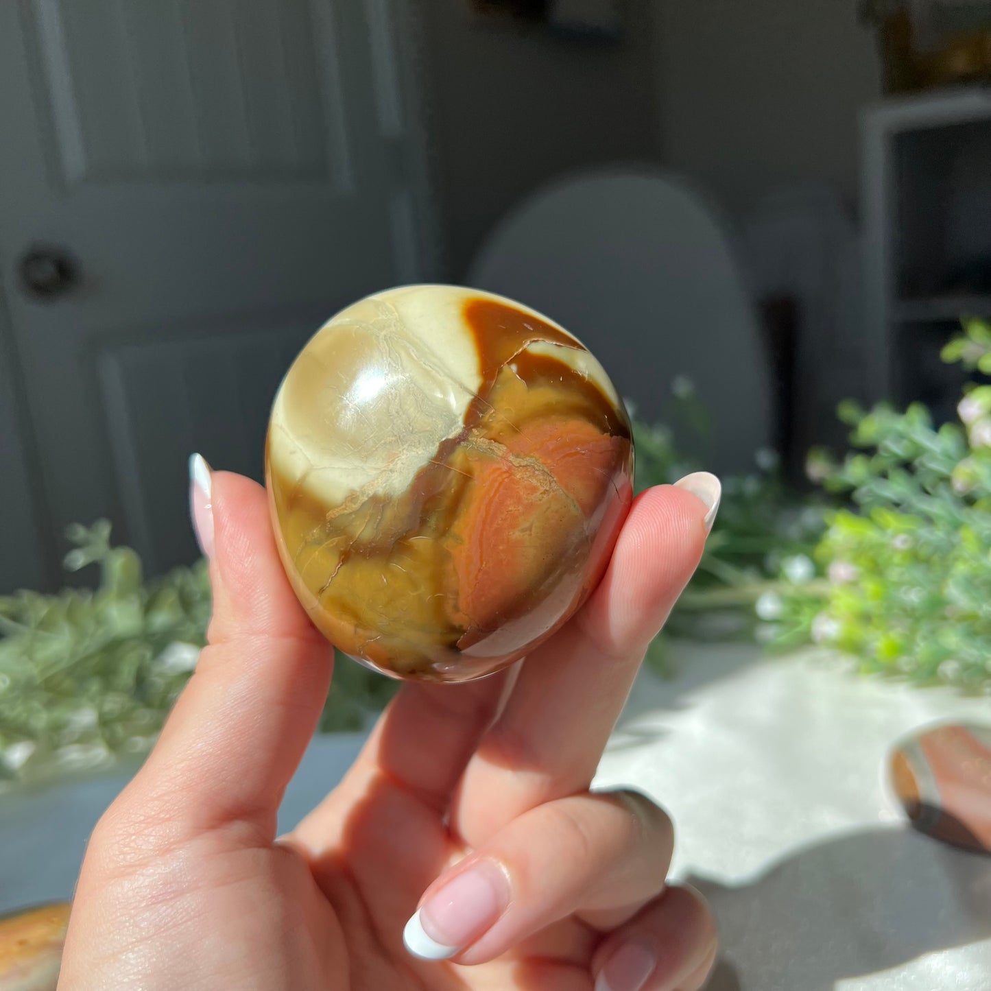 Polychrome Jasper Palm Stone from Madagascar