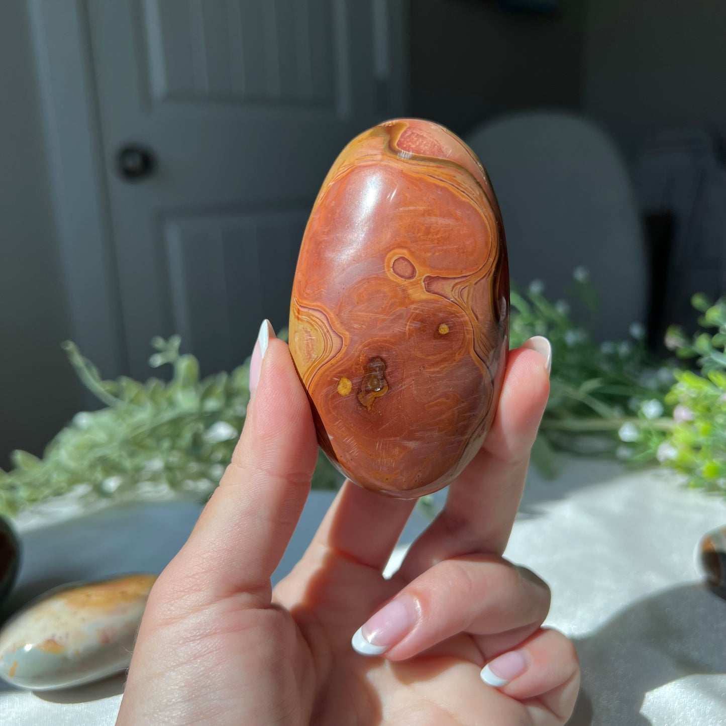 Polychrome Jasper Palm Stone from Madagascar