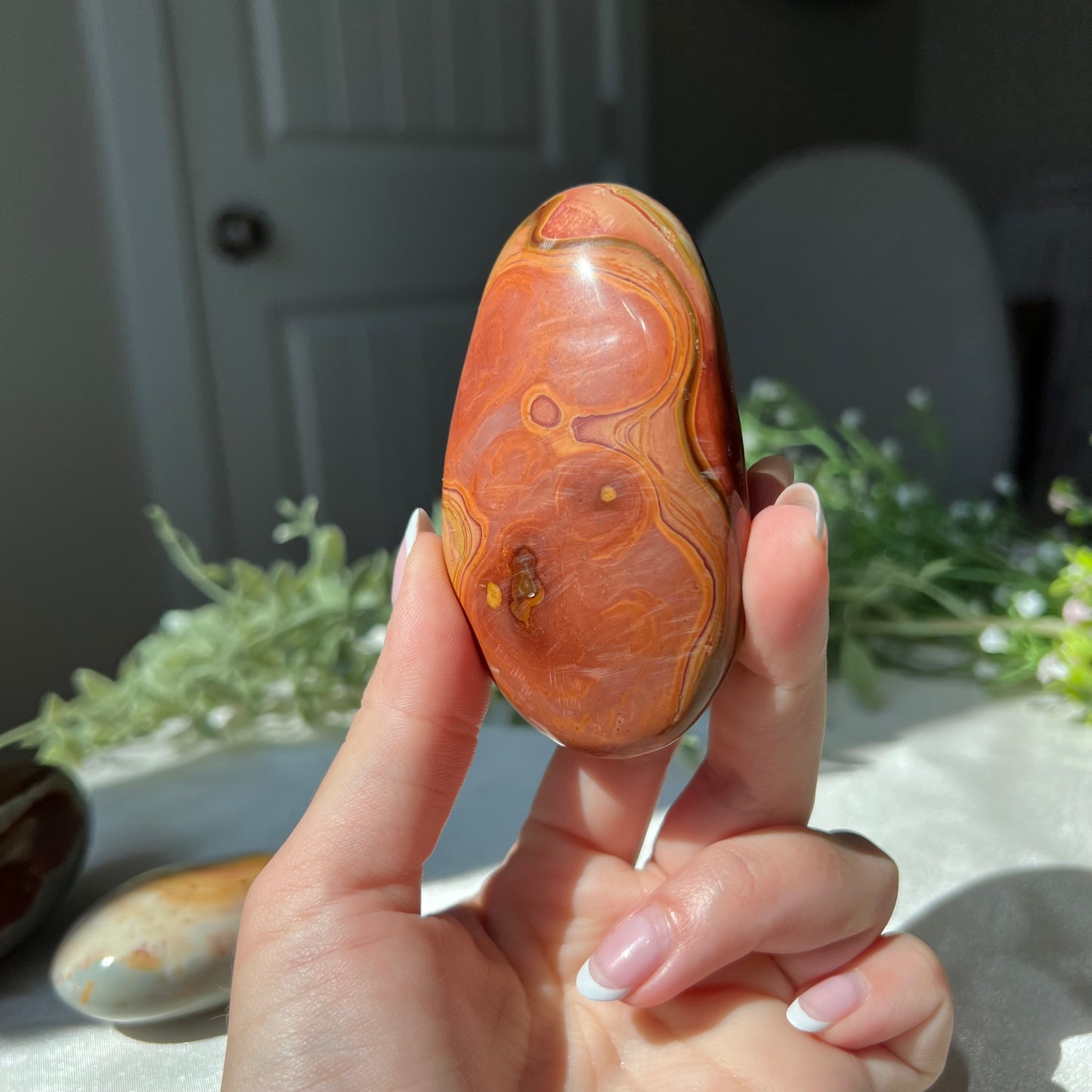 Polychrome Jasper Palm Stone from Madagascar