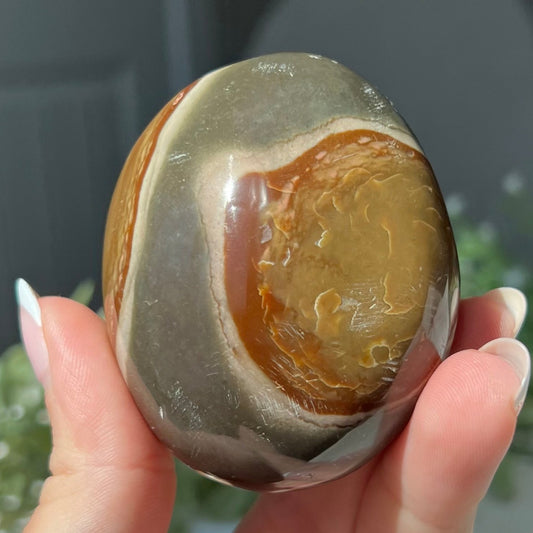 Polychrome Jasper Palm Stone from Madagascar