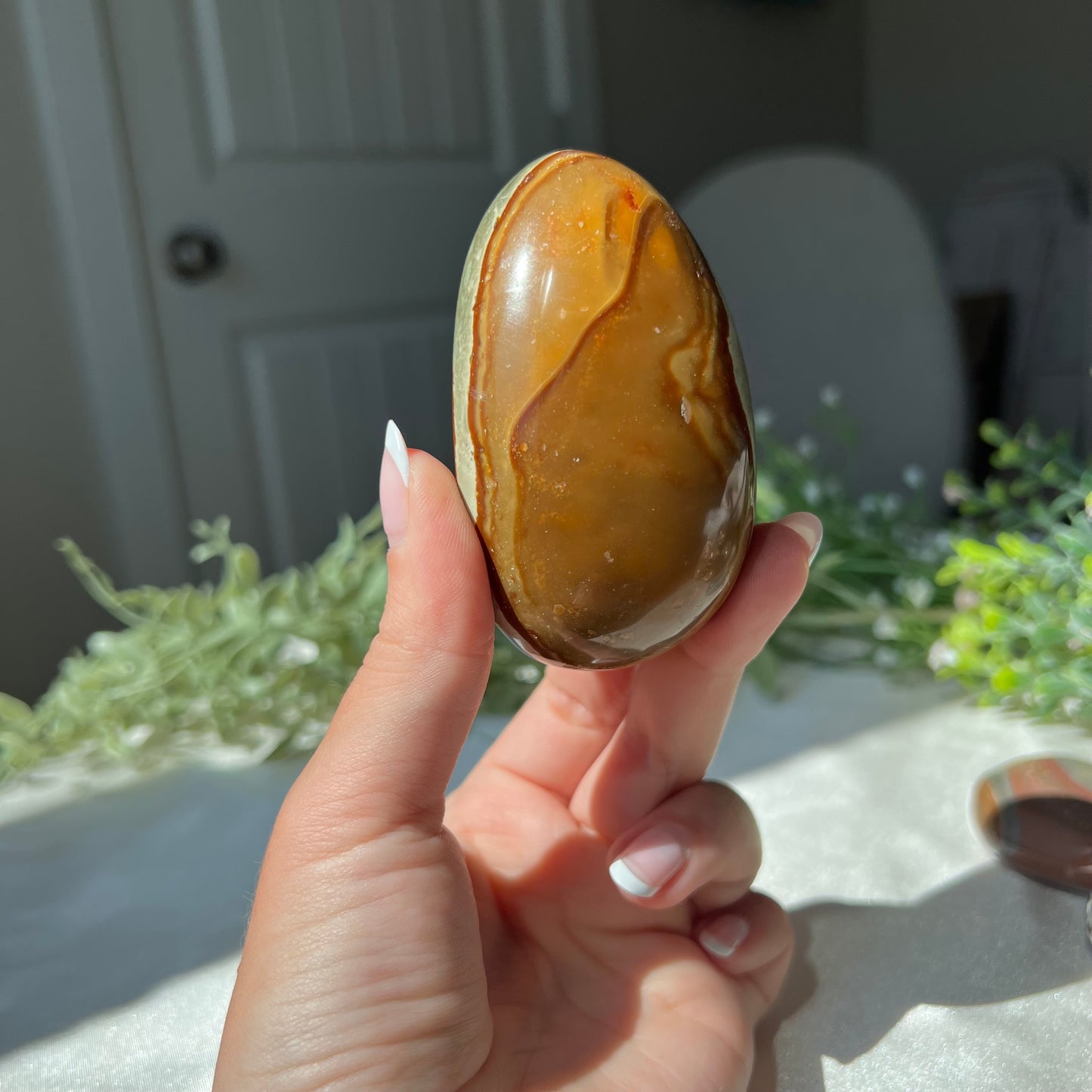 Polychrome Jasper Palm Stone from Madagascar