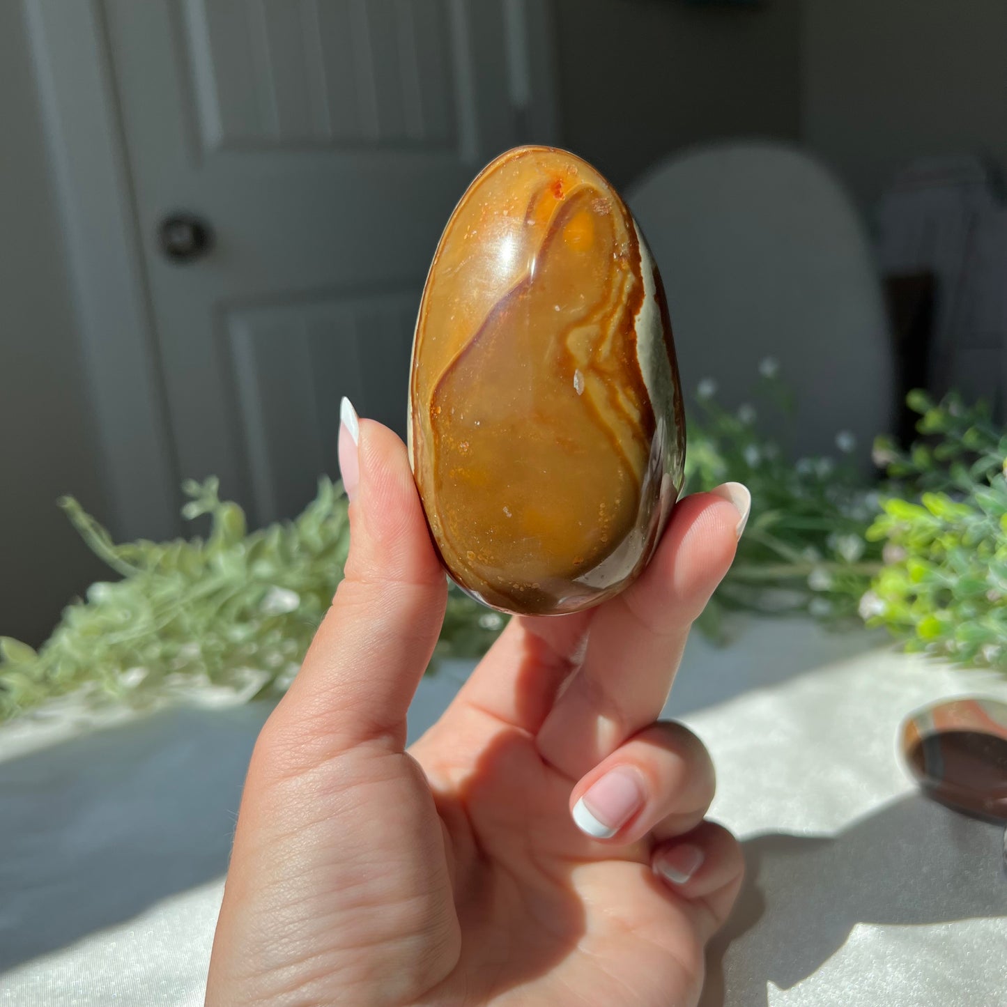 Polychrome Jasper Palm Stone from Madagascar