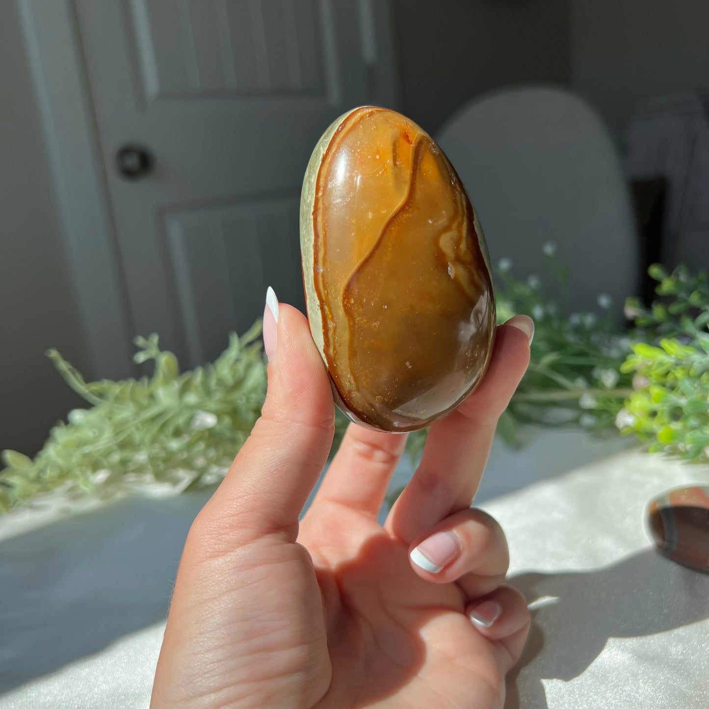 Polychrome Jasper Palm Stone from Madagascar