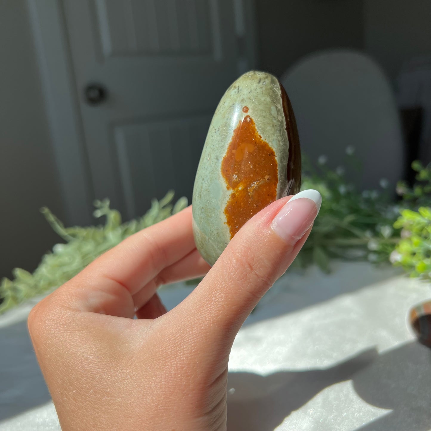 Polychrome Jasper Palm Stone from Madagascar