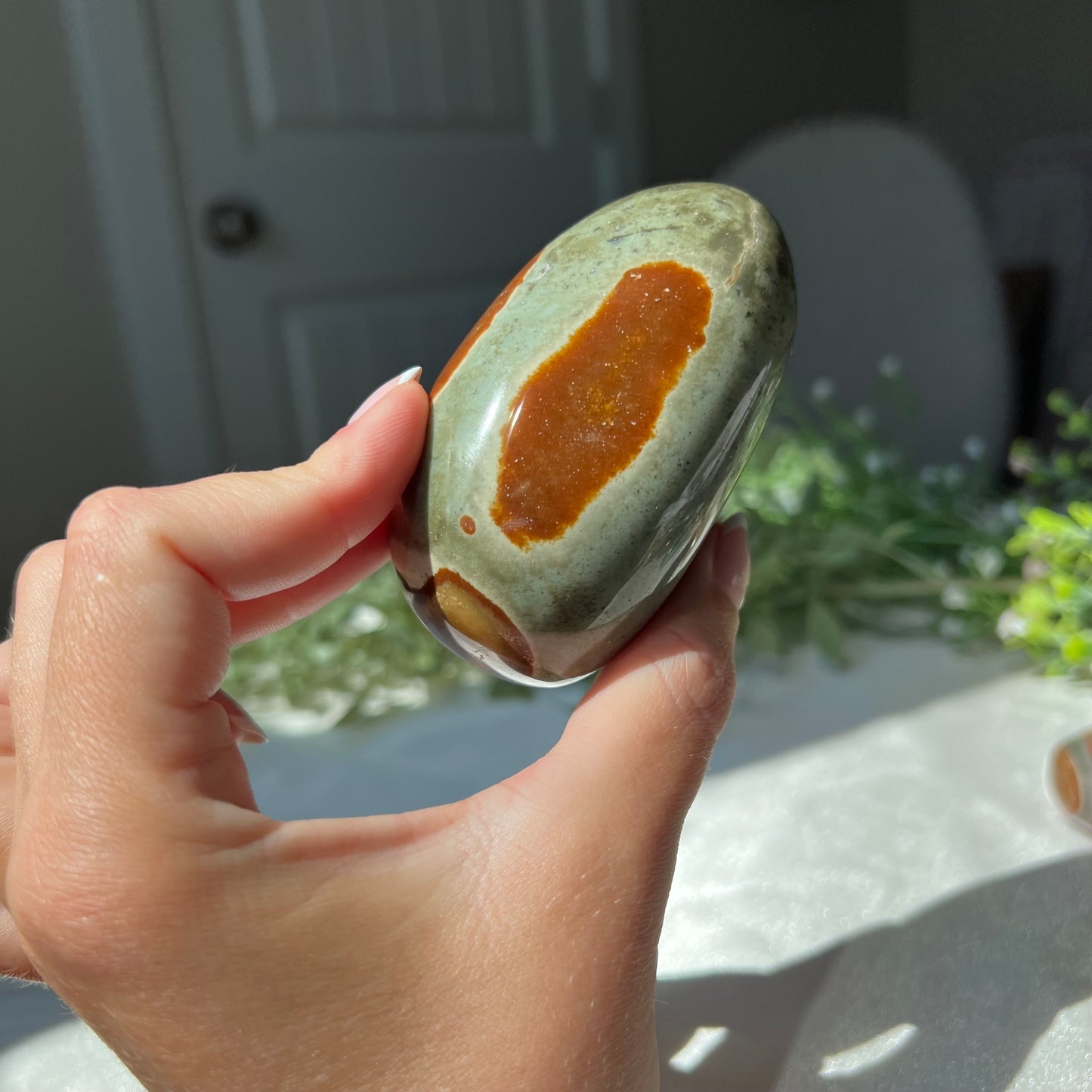 Polychrome Jasper Palm Stone from Madagascar