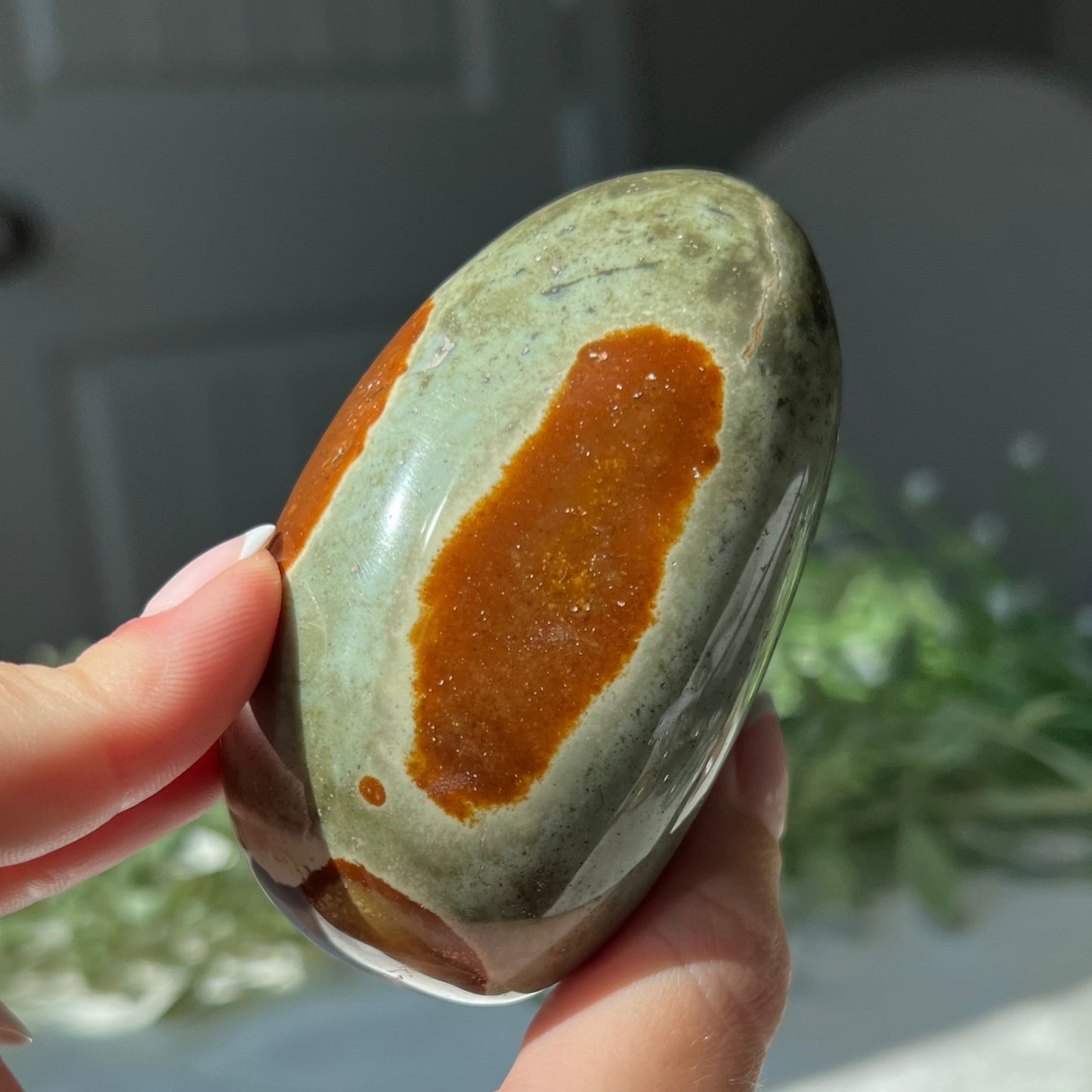 Polychrome Jasper Palm Stone from Madagascar