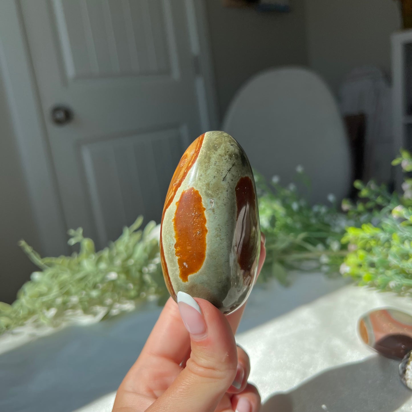 Polychrome Jasper Palm Stone from Madagascar