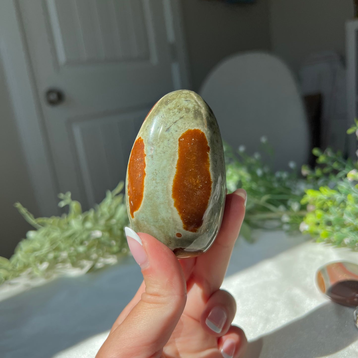 Polychrome Jasper Palm Stone from Madagascar