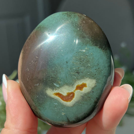 Polychrome Jasper Palm Stone from Madagascar