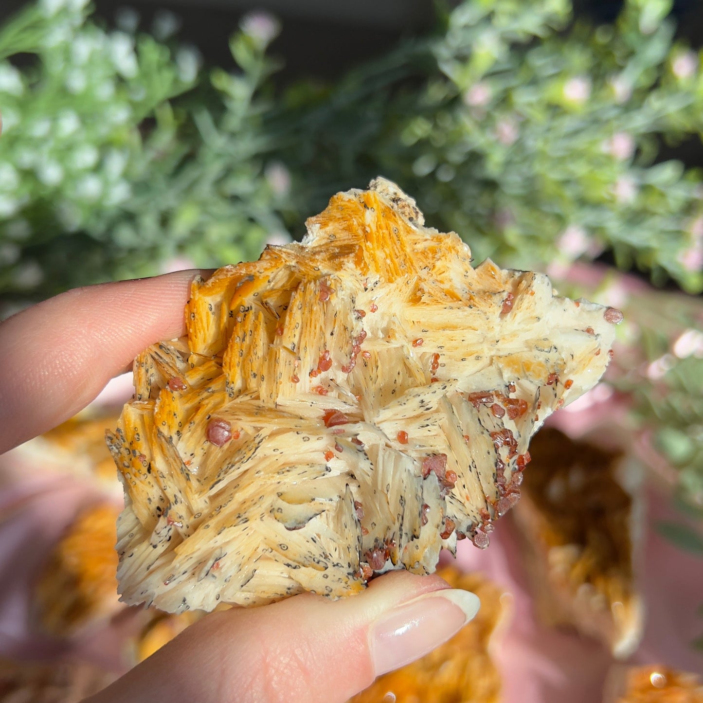 Orange Barite with Vanadinite Cluster from the Mibladen mining district of Midelt in Morocco