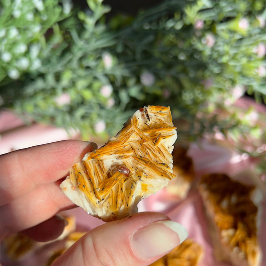 Orange Barite with Vanadinite Cluster from the Mibladen mining district of Midelt in Morocco