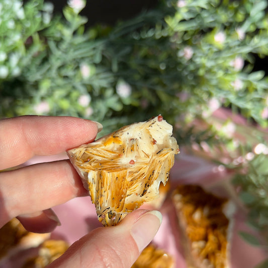 Orange Barite with Vanadinite Cluster from the Mibladen mining district of Midelt in Morocco