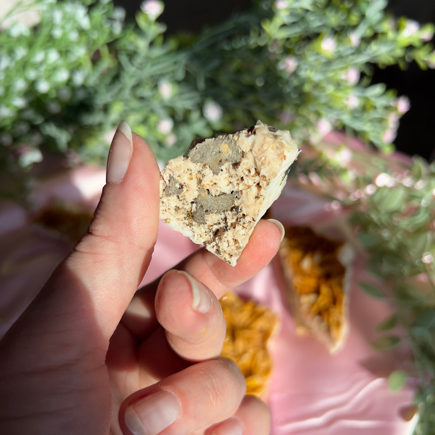 Orange Barite with Vanadinite Cluster from the Mibladen mining district of Midelt in Morocco