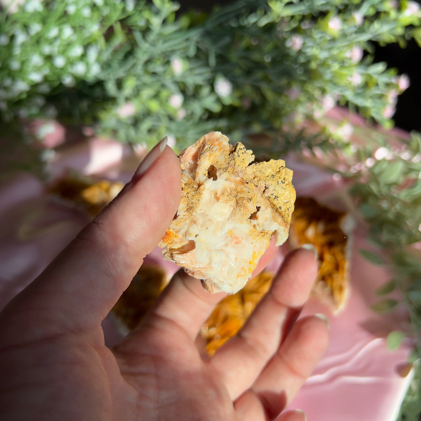 Orange Barite with Vanadinite Cluster from the Mibladen mining district of Midelt in Morocco