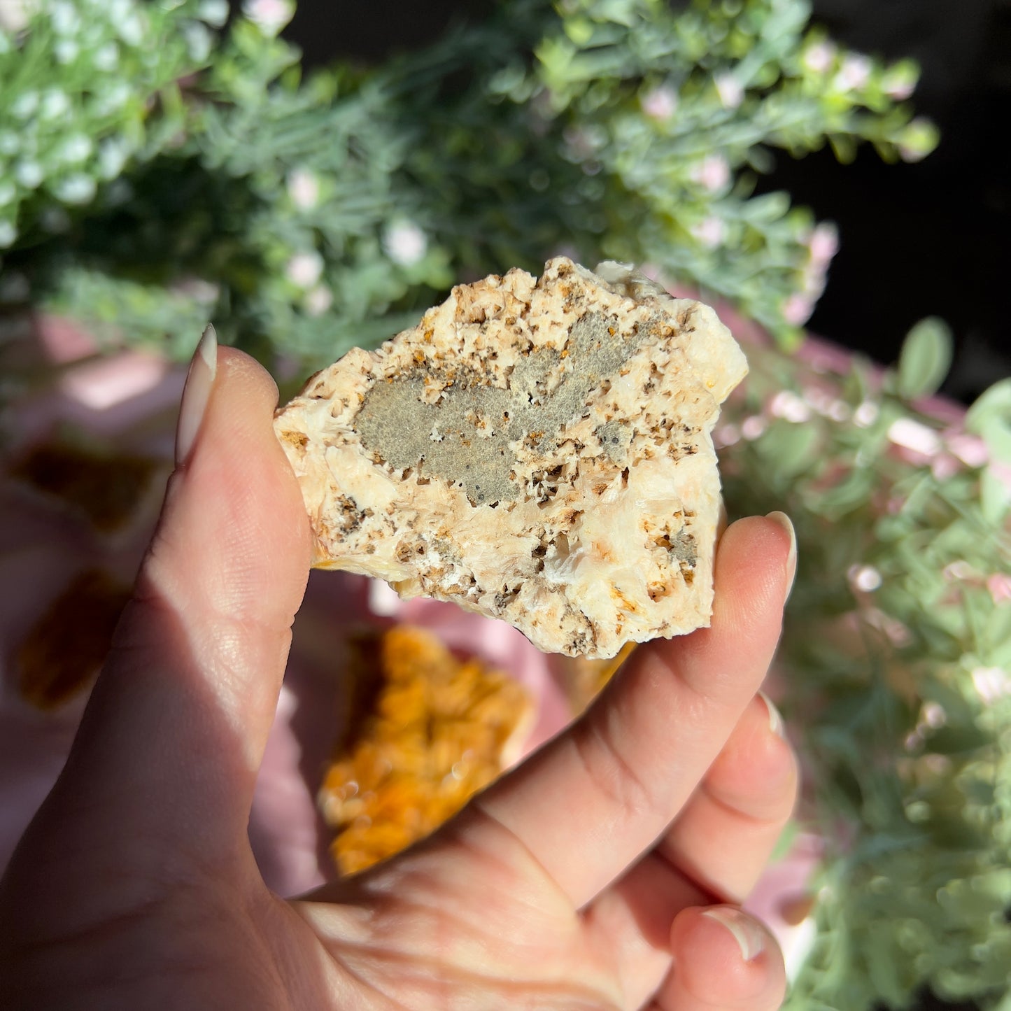 Orange Barite with Vanadinite Cluster from the Mibladen mining district of Midelt in Morocco