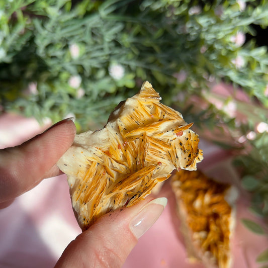 Orange Barite with Vanadinite Cluster from the Mibladen mining district of Midelt in Morocco