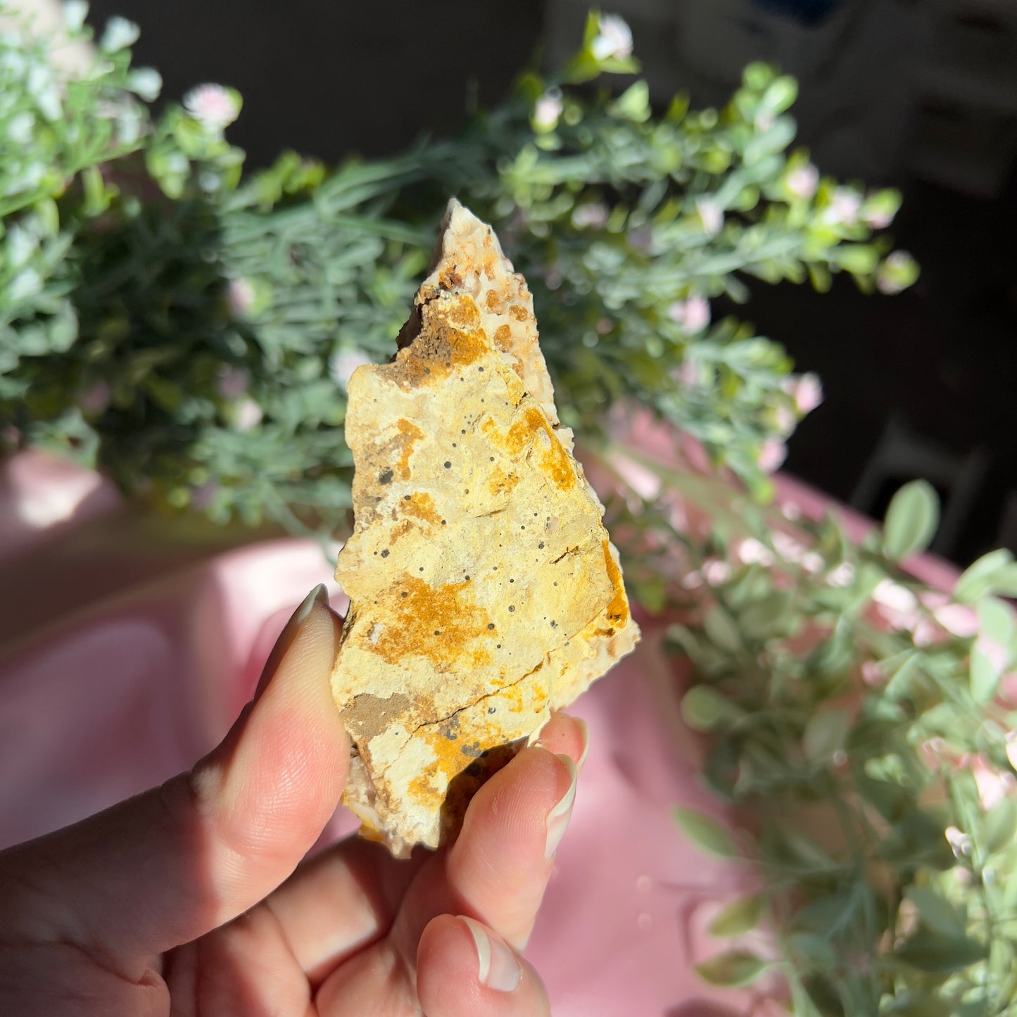 Orange and Pink Barite Cluster from the Mibladen mining district of Midelt in Morocco