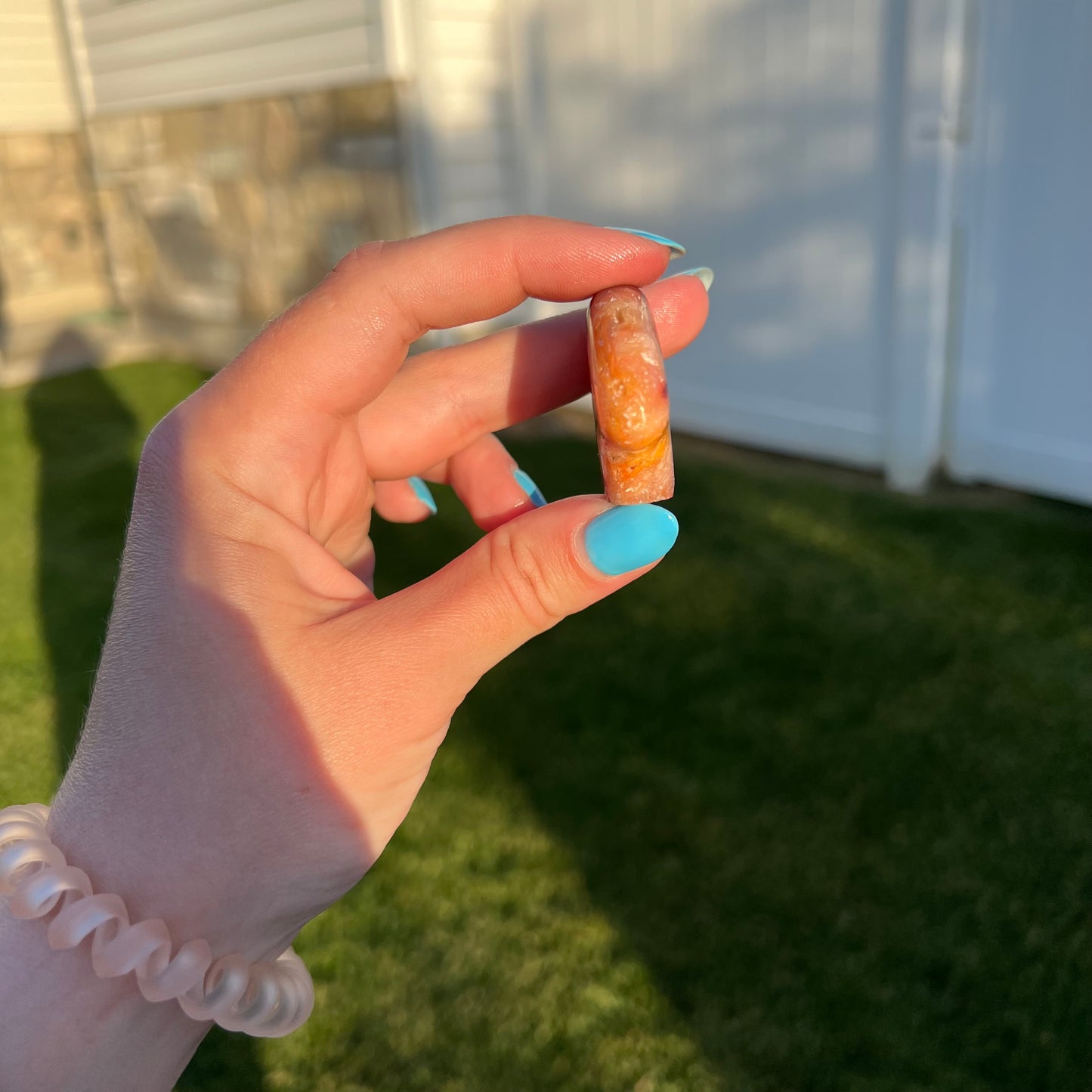 Wildfire Bubble Opal Bear carving from Milford, Utah