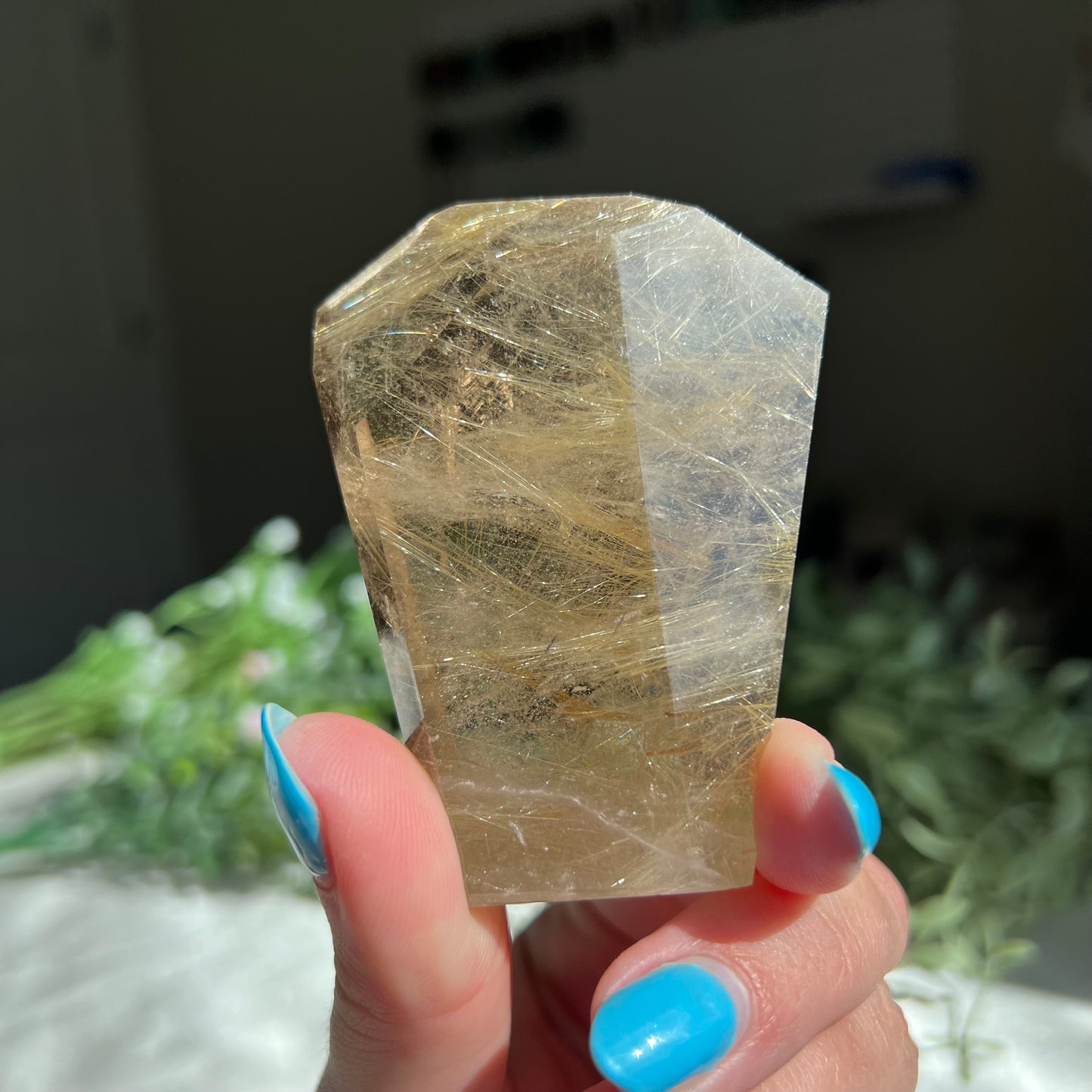 Gold Rutilated Quartz Freeform Carving 136 g (4.8 oz)